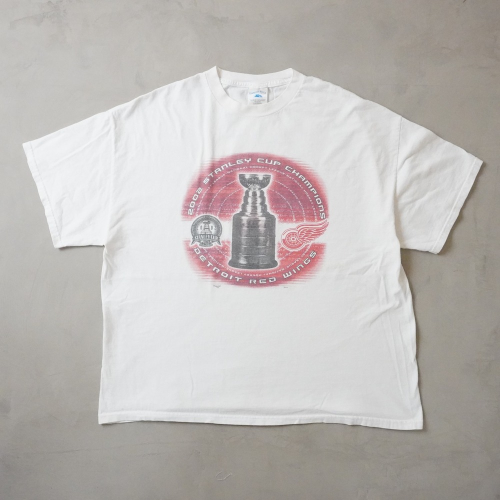 Vintage Detroit Red Wings 2002 Stanley Cup Champions T-Shirt XXL Mens White NHL